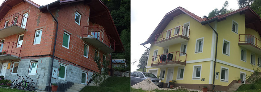 Fasade Vezjak prej in potem